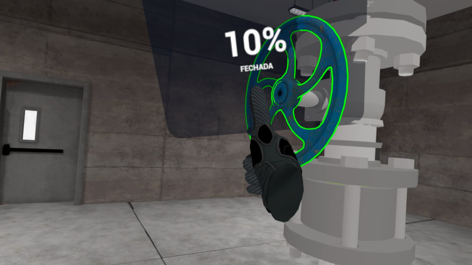 Captura de tela do simulador VR - Detalhes dos componentes